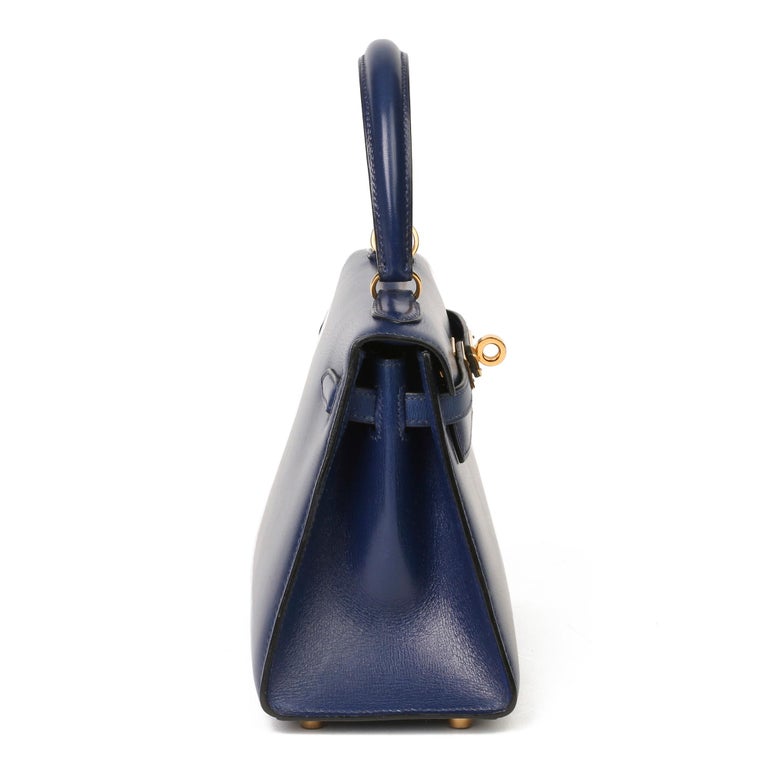 Hermès Kelly Bleu Sapphire Box Calf Mini Sellier Handbag