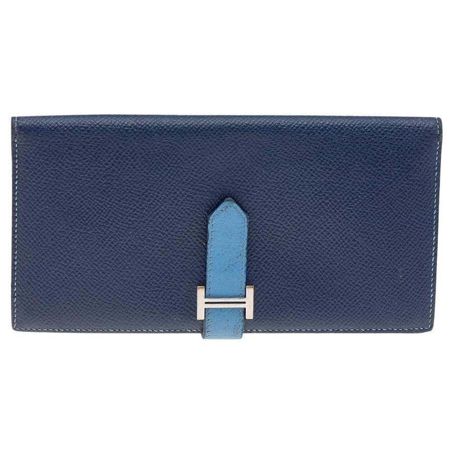 Hermes Soufre Epsom Leather Silk'In Classic Long Wallet For Sale at 1stDibs