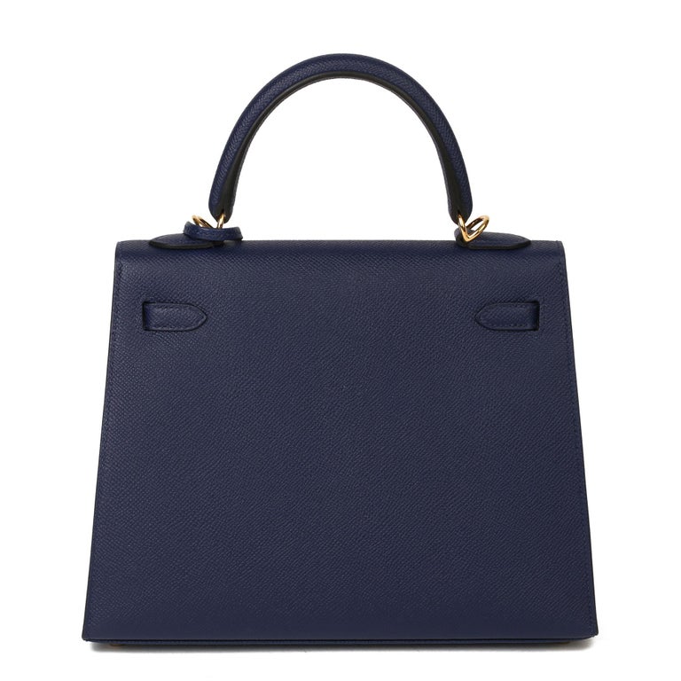 Hermès Blue Saphir Epsom Leather Kelly 25cm Sellier at 1stDibs