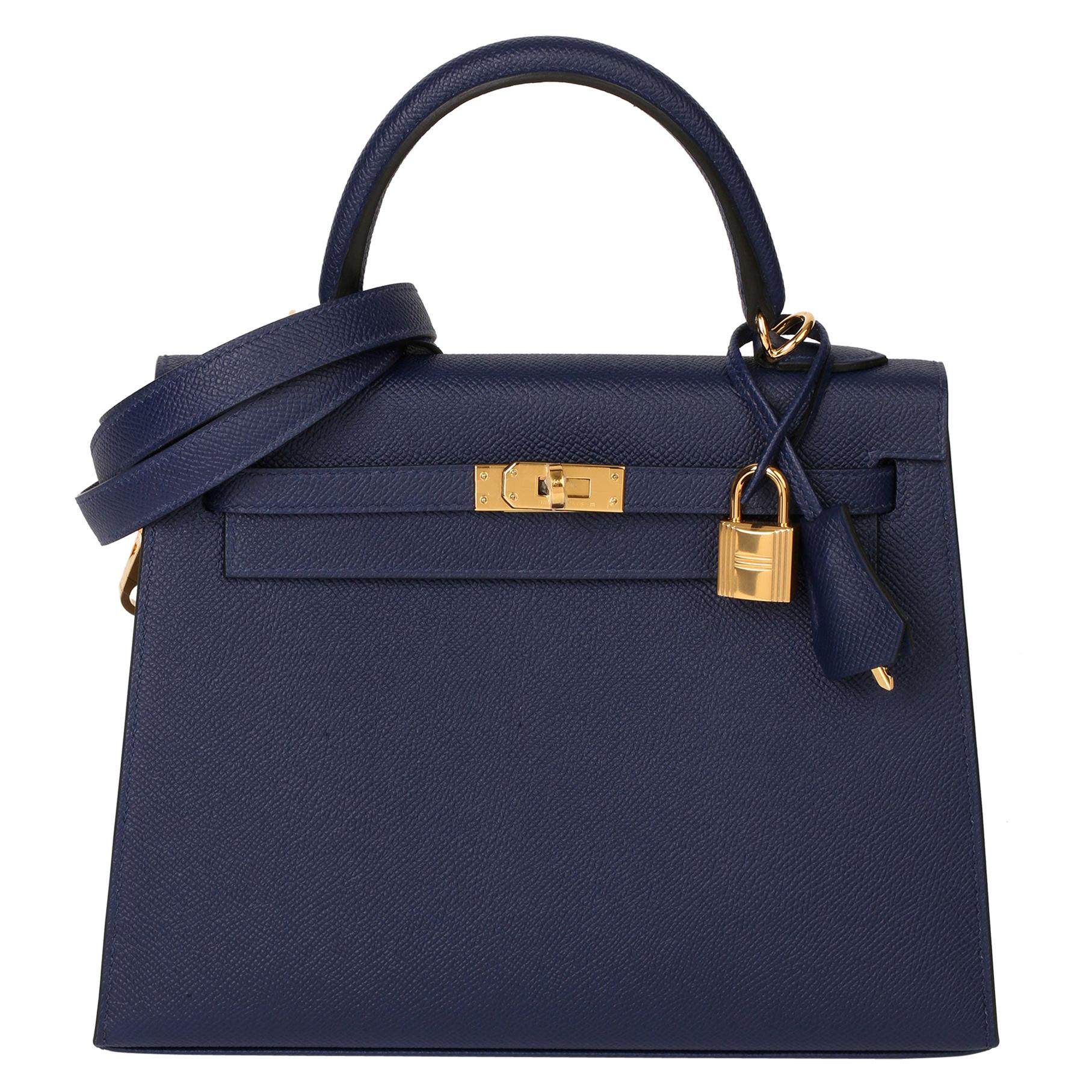 Hermès Blue Saphir Epsom Leather Kelly 25cm Sellier