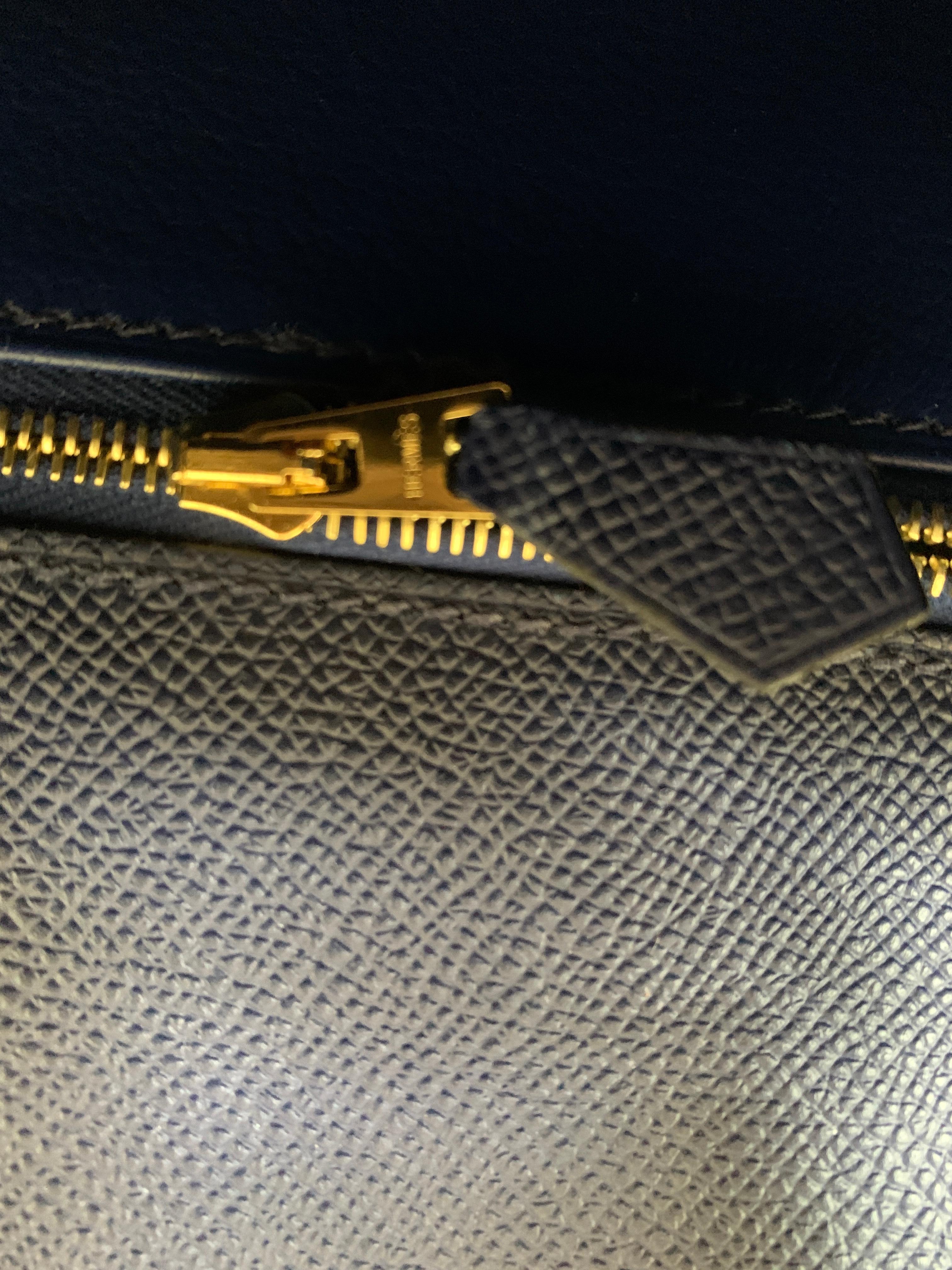 Hermes Blue Saphire Kelly 25  Epsom Sellier Bag Gold Hardware 4