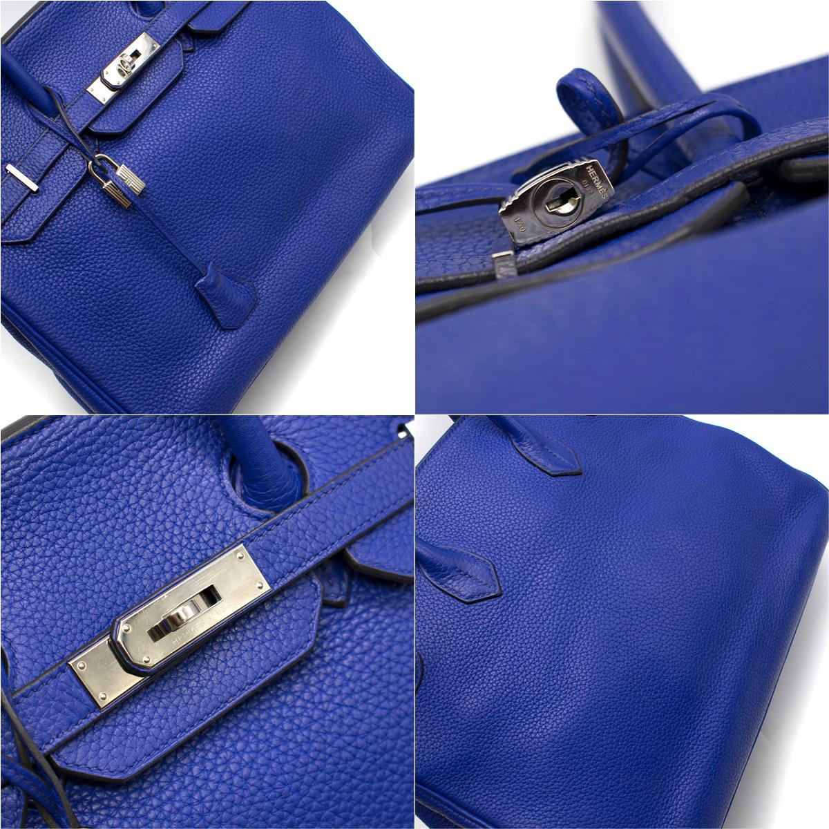 Hermes Blue Sapphire Togo leather Birkin 35cm 4