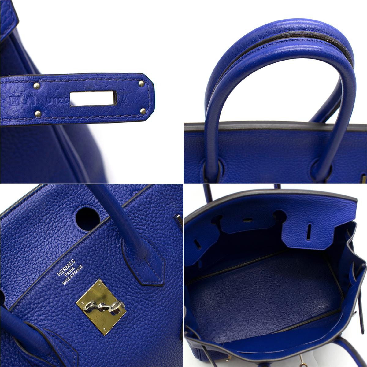 Hermes Blue Sapphire Togo leather Birkin 35cm 5