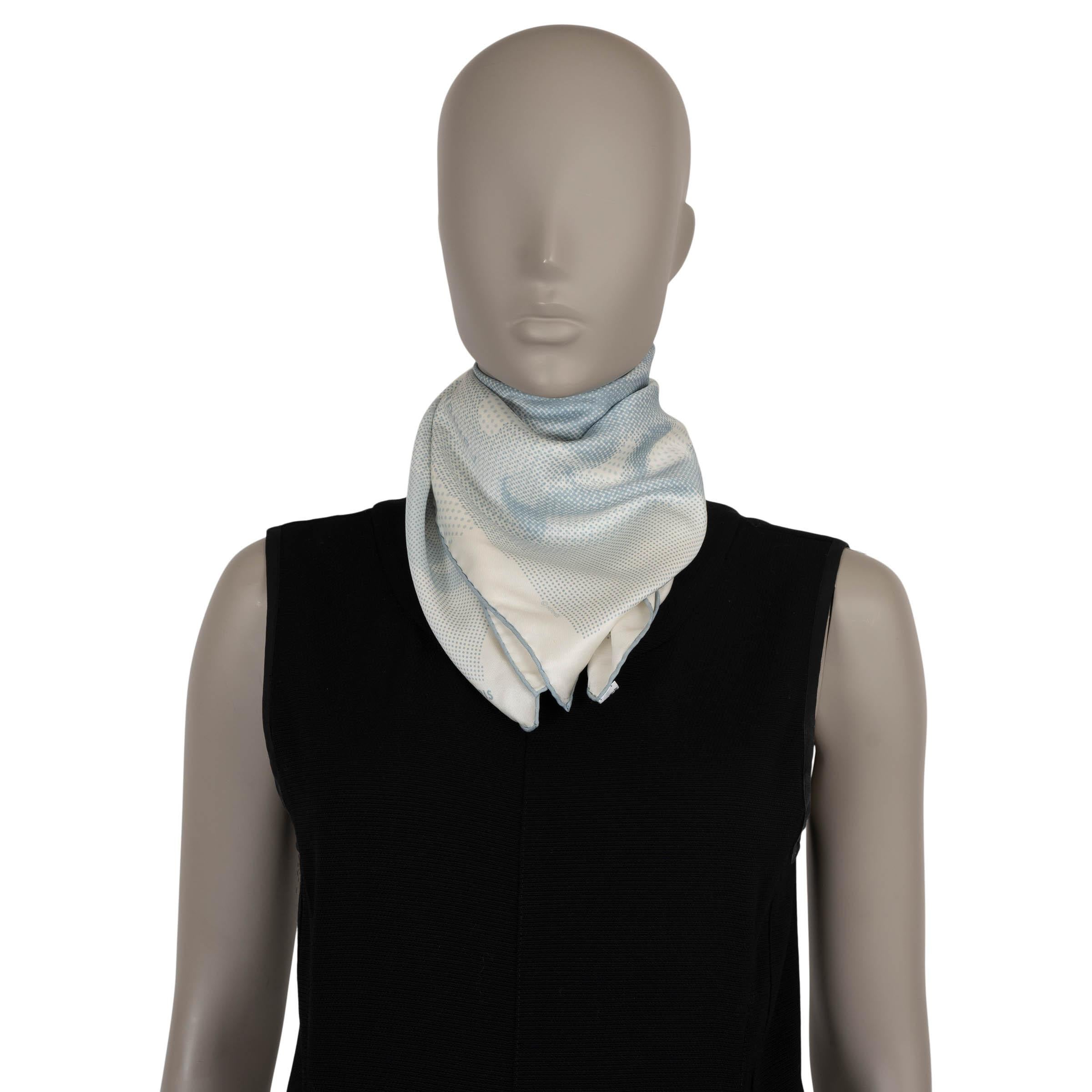 HERMES blue silk FANTAISIE A CHEVAL 70 Scarf For Sale 2