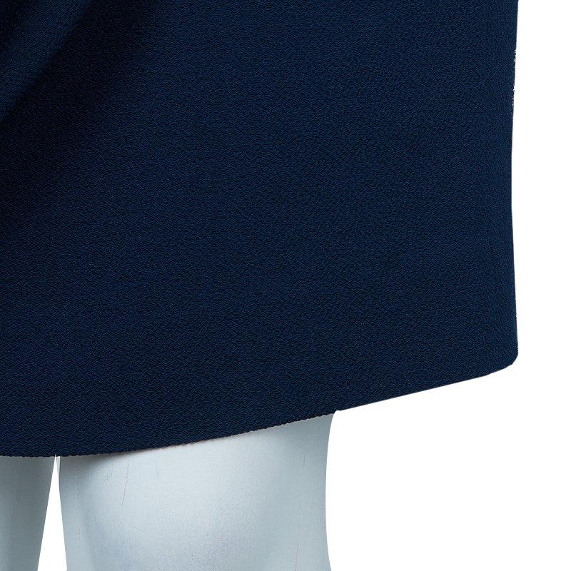 Hermes Blue Silk Knit One Shoulder Draped Dress S In Good Condition In Dubai, Al Qouz 2