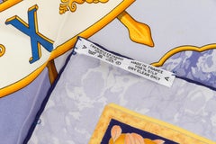 Hermes Blue Silk Scarf "Carpe Diem"