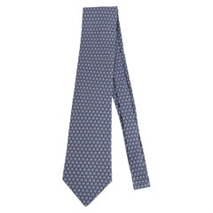 Hermès Blue Silk Tie with Boats