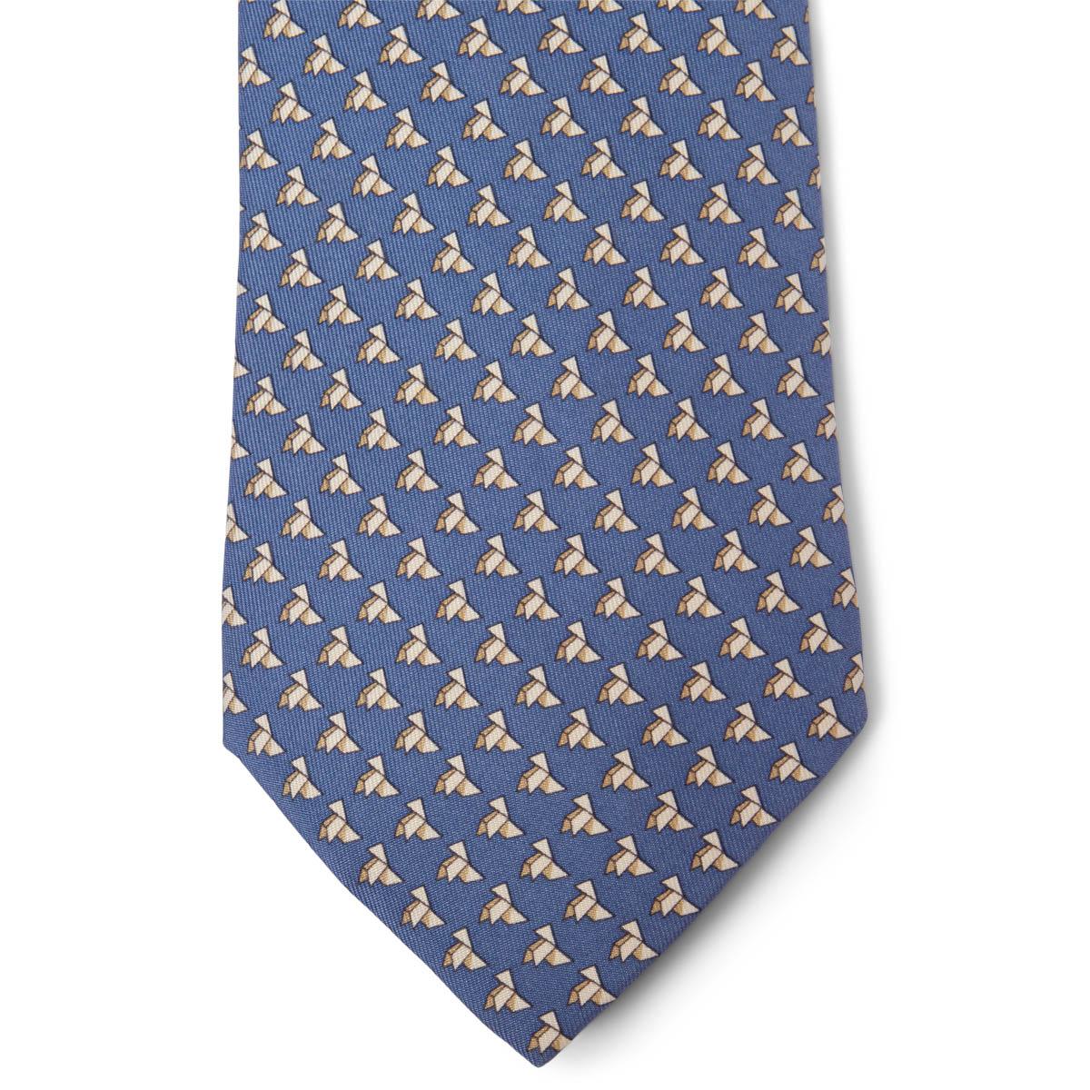 100% authentic Hermes Origami Chicken ties in blue, beige and red silk twill (100%). Has been worn and is in excellent condition. No Box.

Measurements
Model	5614
Length	156cm (60.8in)
Widest Point	9cm (3.54in)

All our listings include only the