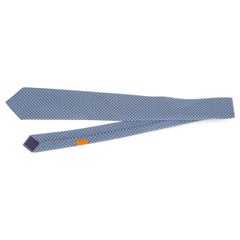 HERMES blue silk twill ROBOT KEY Tie