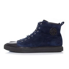 Hermes, Blue suede high top sneakers