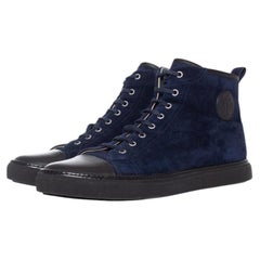 Hermes, Blue suede high top sneakers