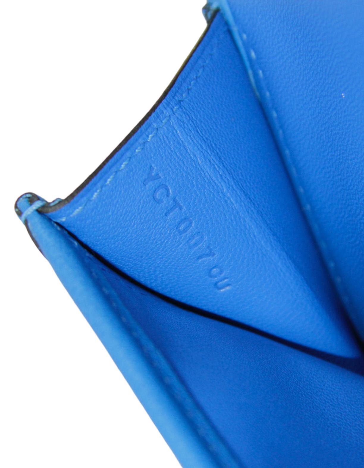 Hermes Blue Swift Leather H Jige Elan Clutch Bag For Sale 2