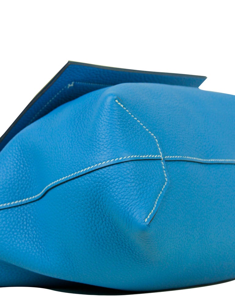 Hermes Cabasellier 31 Shoulder Bag Tote Bag Taurillon Clemence Blue Royal  Green