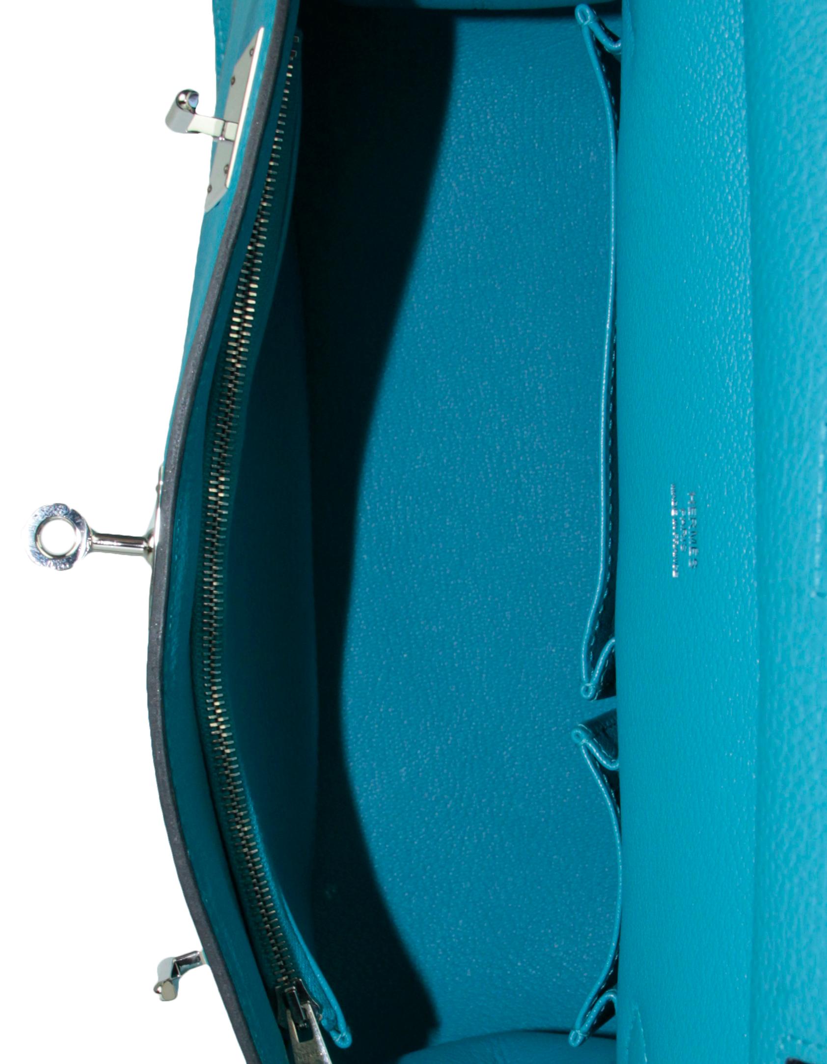 Hermes Blue Taurillon Clemence Leather Jypsiere 28 Messenger Bag 1