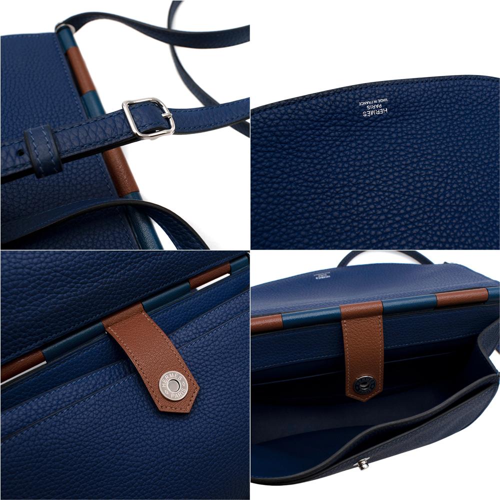 Hermes Blue Taurillon Clemence Leather Saut Hermes 25 PHW In New Condition In London, GB