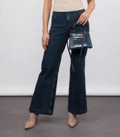 Hermès Blue Tempete Shiny Porosus Crocodile Leather Vintage Kelly 20cm Sellier