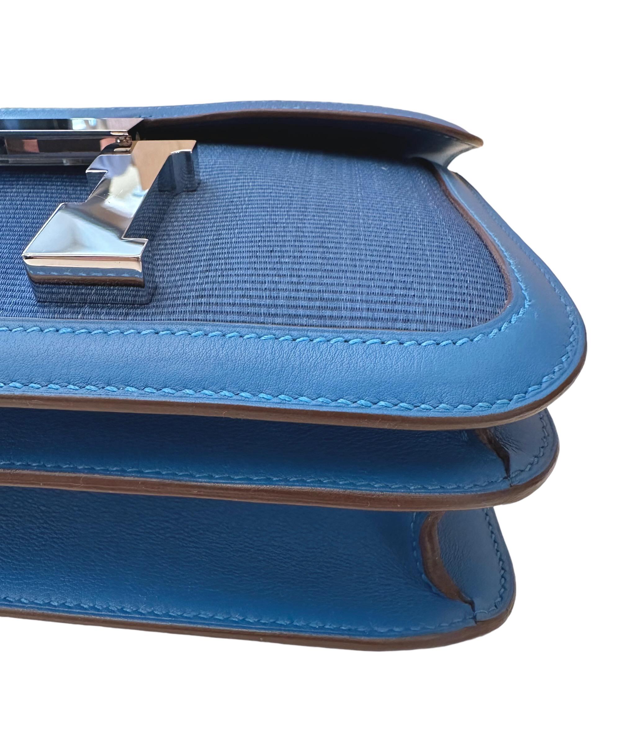 Hermès Blue Thalassa Crinoline and Blue Mykonos Limited Edition Constance 23 Bag 6