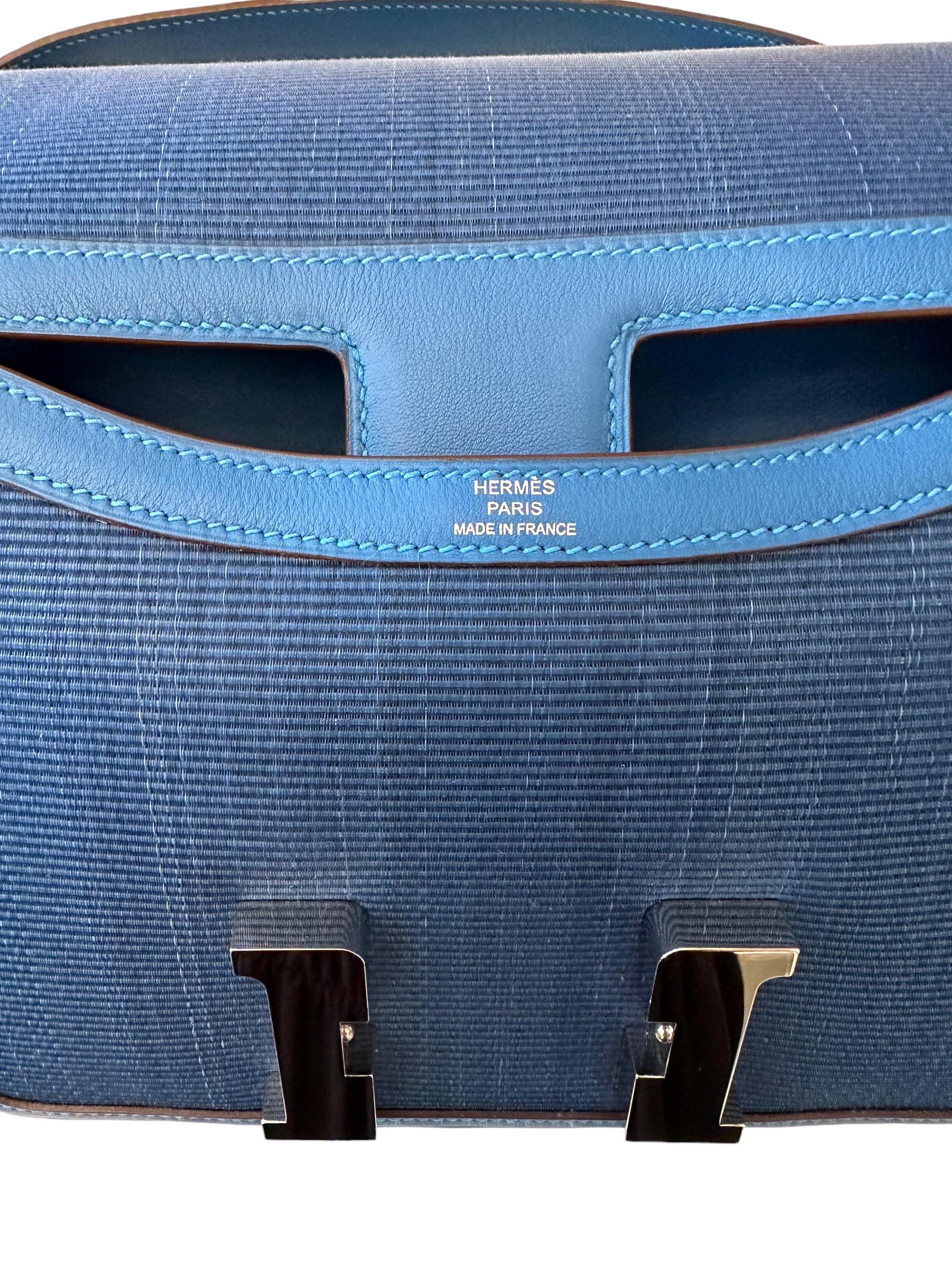 Hermès Blue Thalassa Crinoline and Blue Mykonos Limited Edition Constance 23 Bag 8