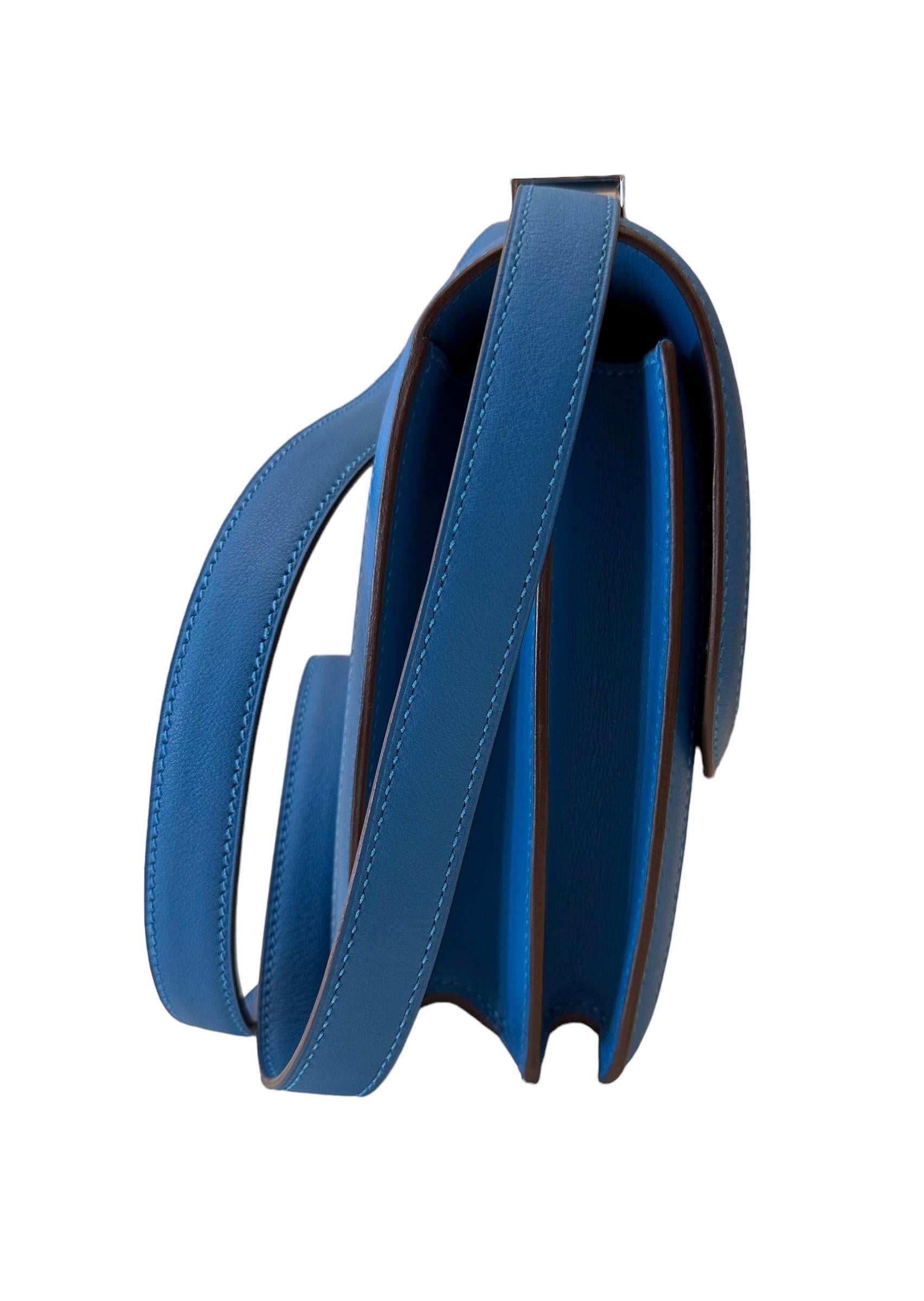 Women's or Men's Hermès Blue Thalassa Crinoline and Blue Mykonos Limited Edition Constance 23 Bag