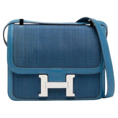 Hermès Blue Thalassa Crinoline and Blue Mykonos Limited Edition Constance 23 Bag