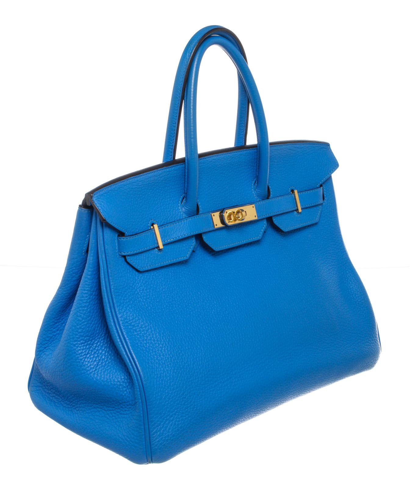 Women's Hermes Blue Toge Leather Birkin 35cm Shoulder Bag