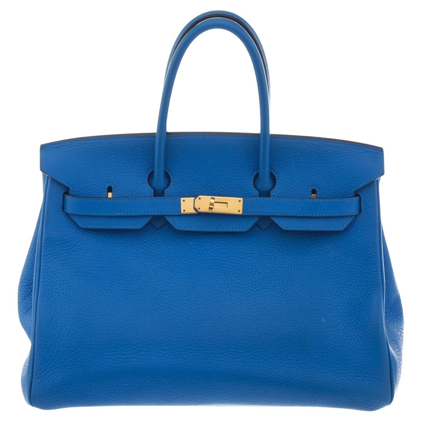Hermes Blue Toge Leather Birkin 35cm Shoulder Bag