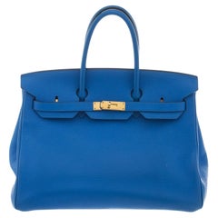Hermes Blue Toge Leather Birkin 35cm Shoulder Bag