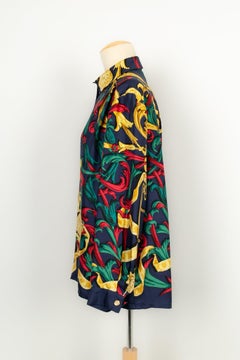 Top / Camisa Hermès Blue-Ton de seda