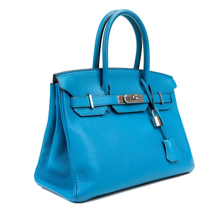 Hermès Blue Azur Togo 30 cm Birkin Bag with Palladium at 1stDibs