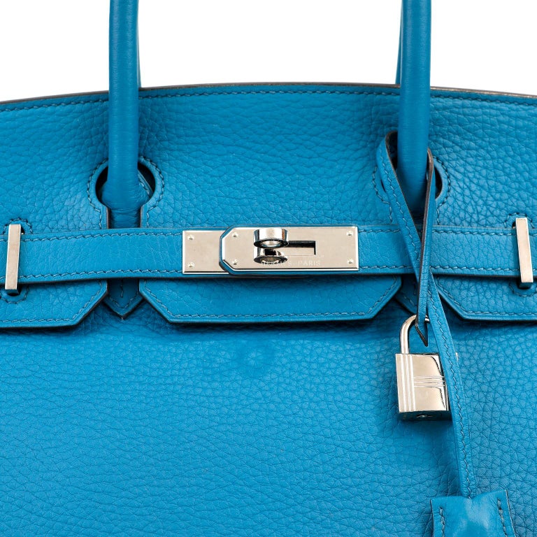 Hermes Birkin HSS 30 Bag Blue Nuit / Etain Togo Brushed Palladium For Sale  at 1stDibs