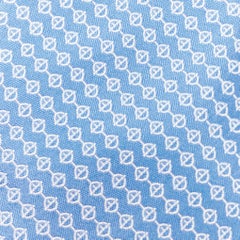 HERMES blue white 100% silk chain link monogram classic formal tie