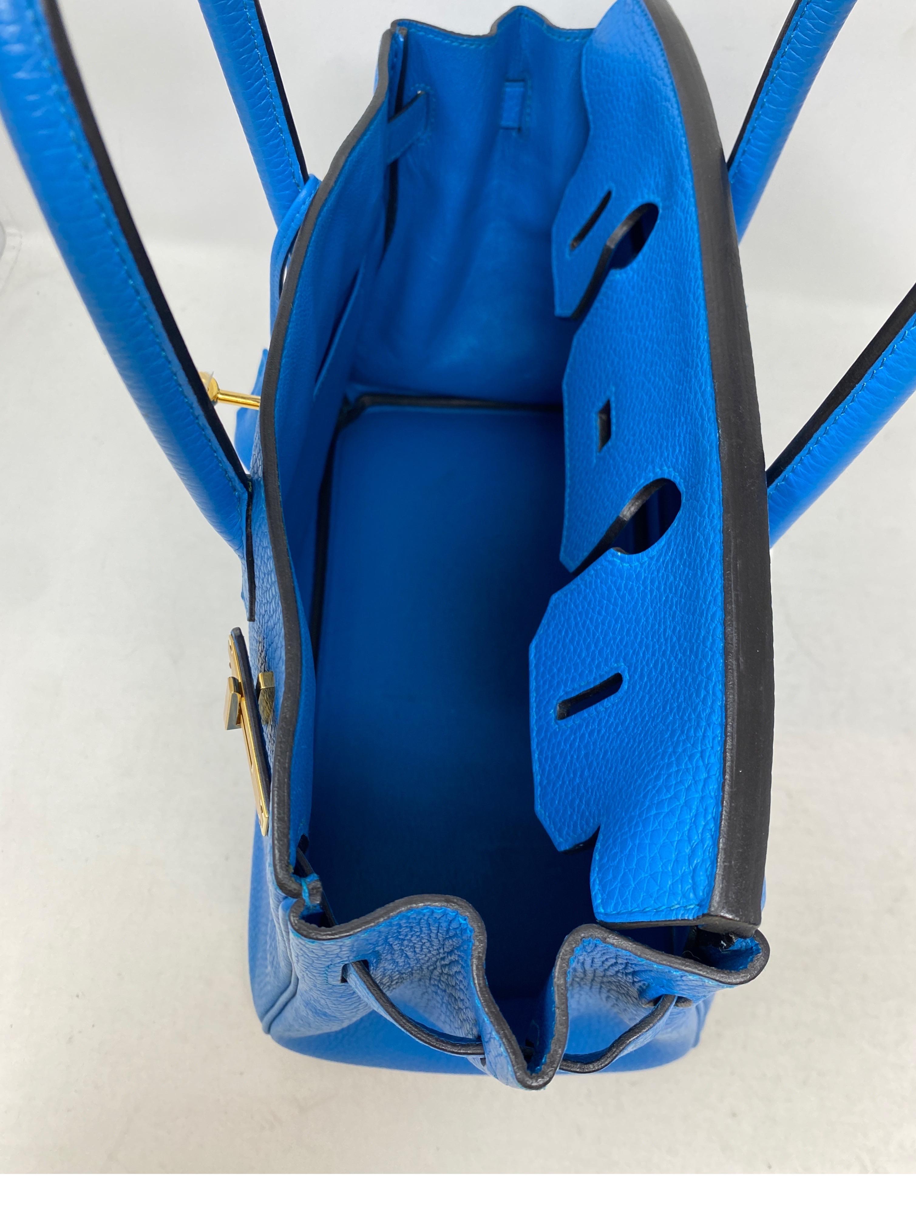 Hermes Blue Zanzibar Birkin 30 Bag 10