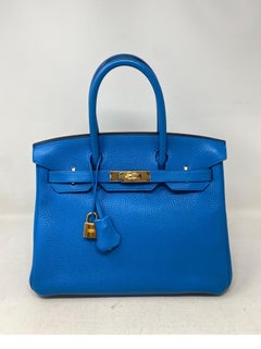 Hermes Blaue Zanzibar Birkin 30 Tasche