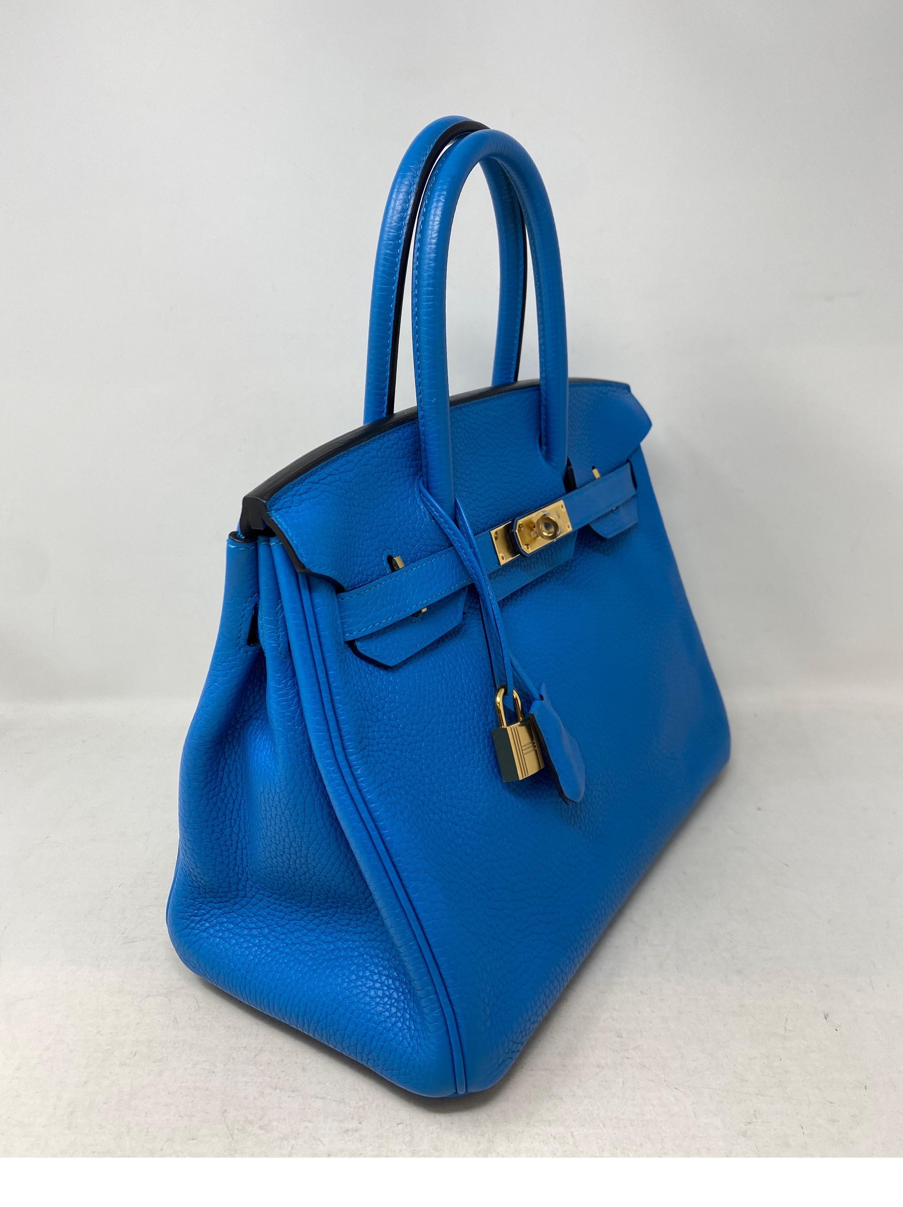 Hermes Blue Zanzibar Birkin 30 Bag  In Excellent Condition In Athens, GA