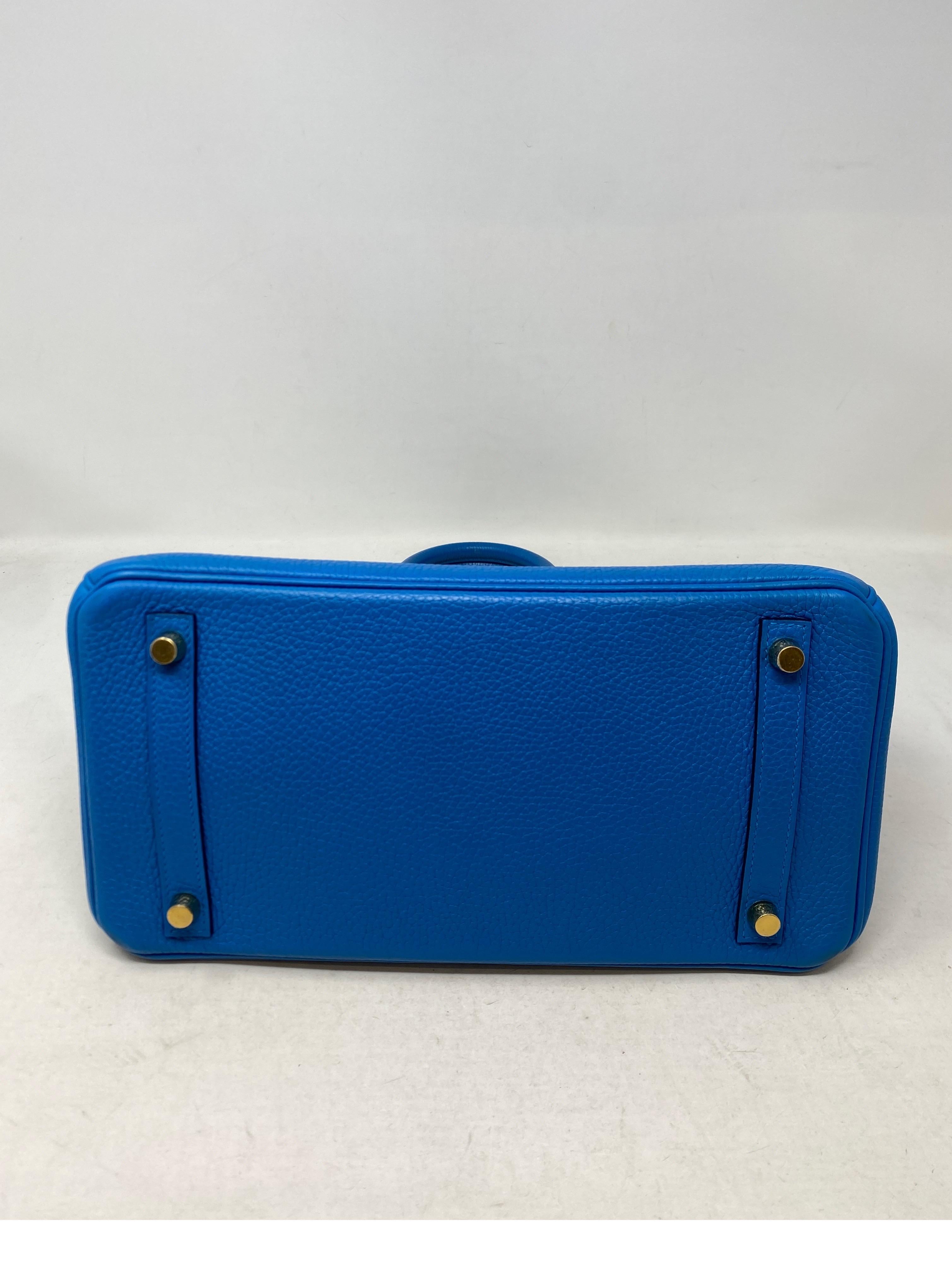 Hermes Blue Zanzibar Birkin 30 Bag 4