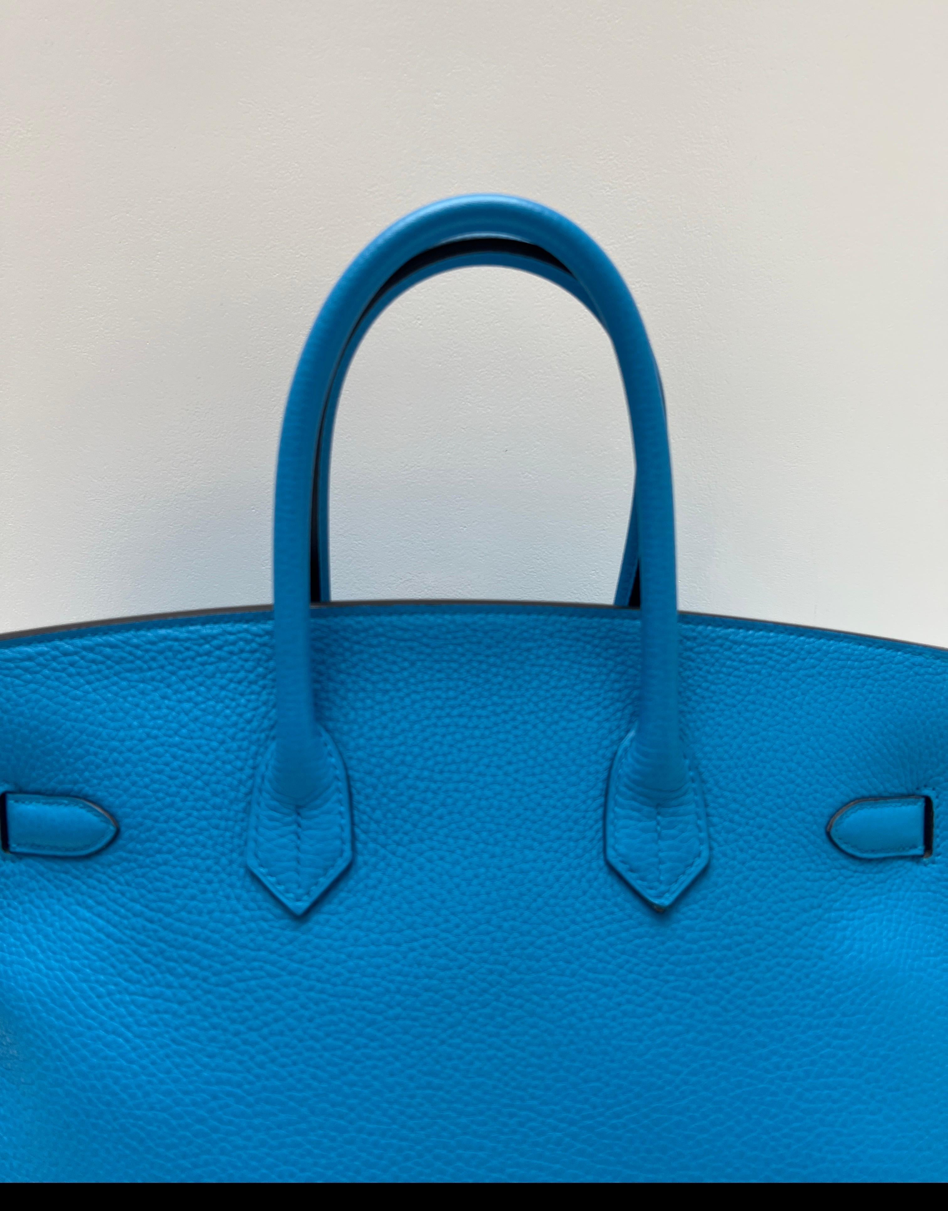Sac Hermes Birkin 35 bleu Zanzibar en vente 5