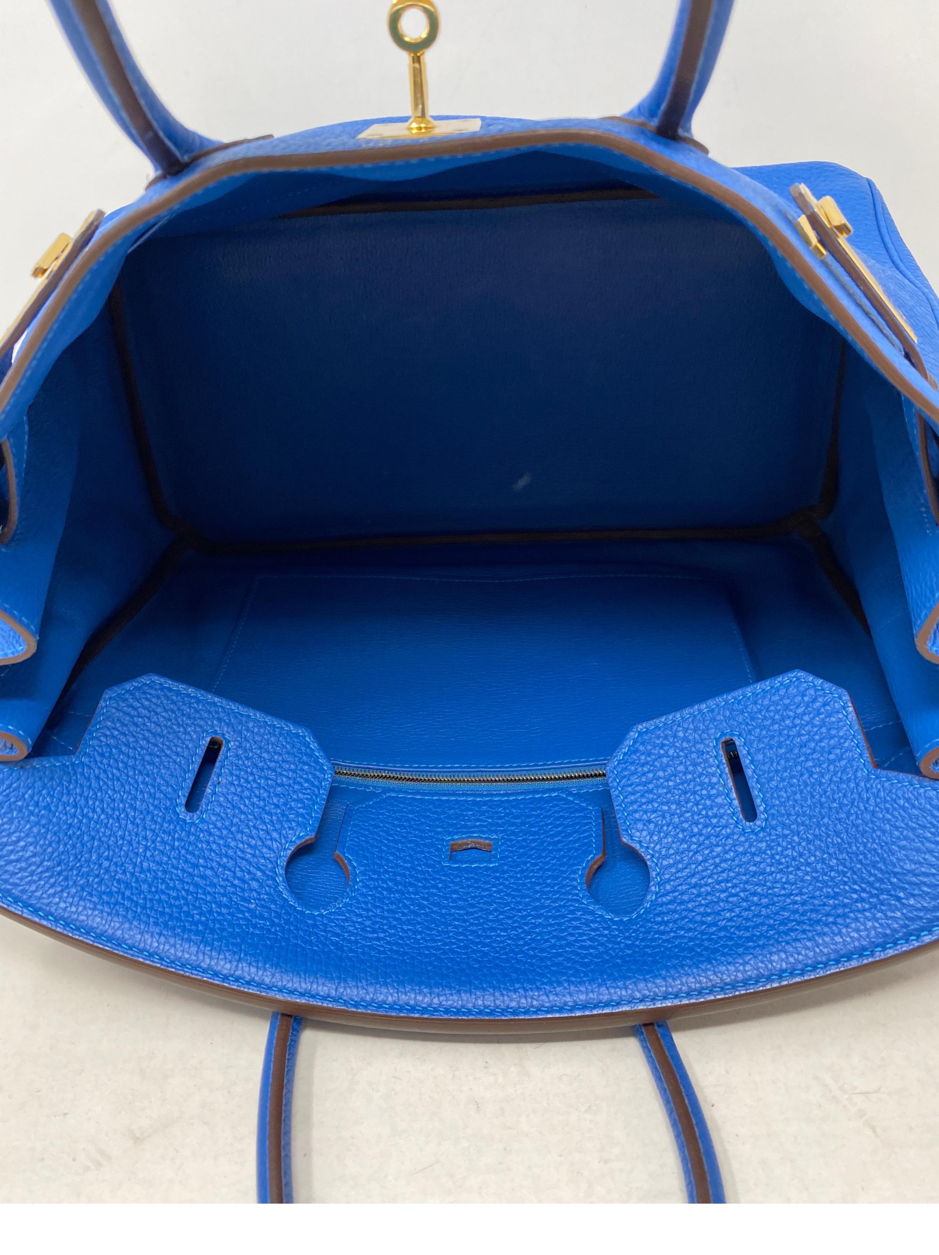 Hermes Blue Zanzibar Birkin 35 Bag 10