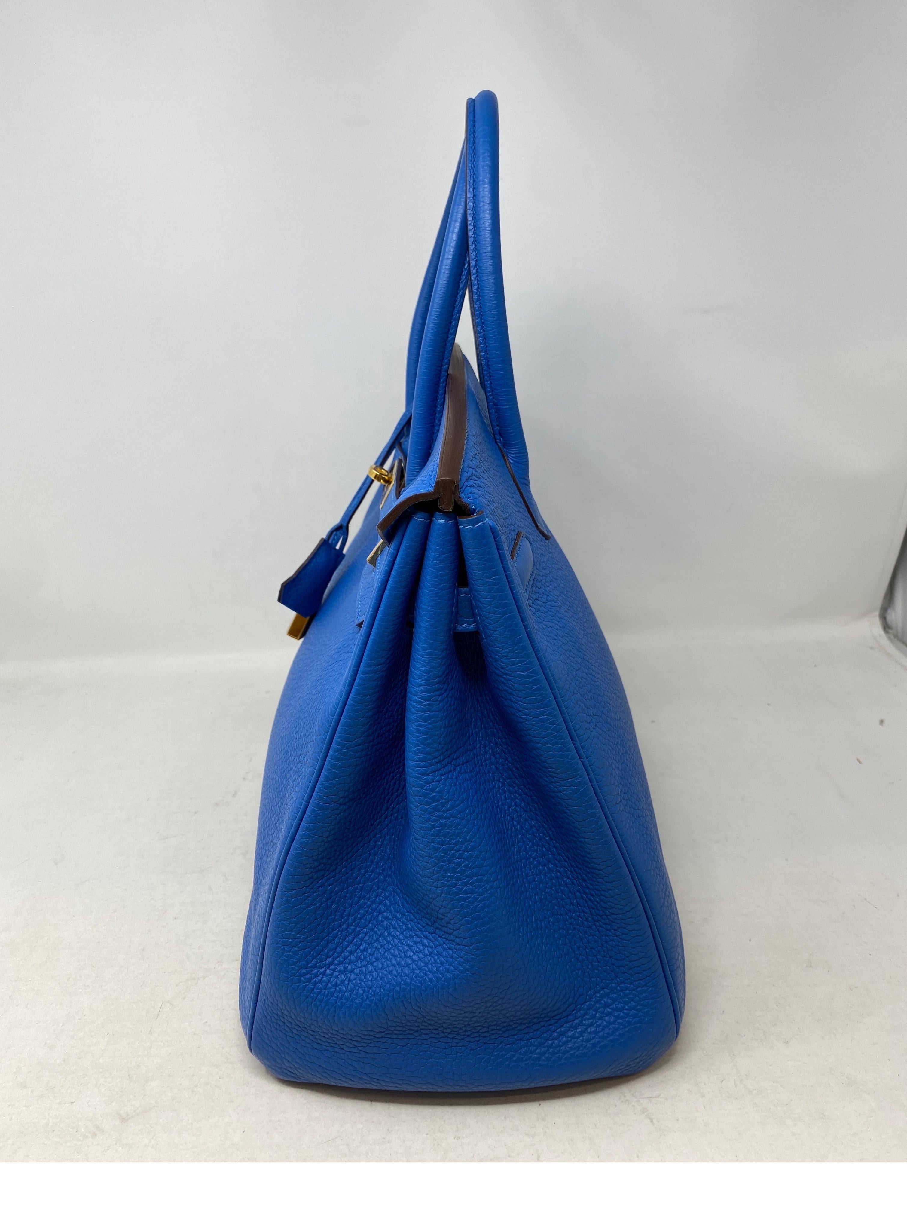 Hermes Blue Zanzibar Birkin 35 Bag 13