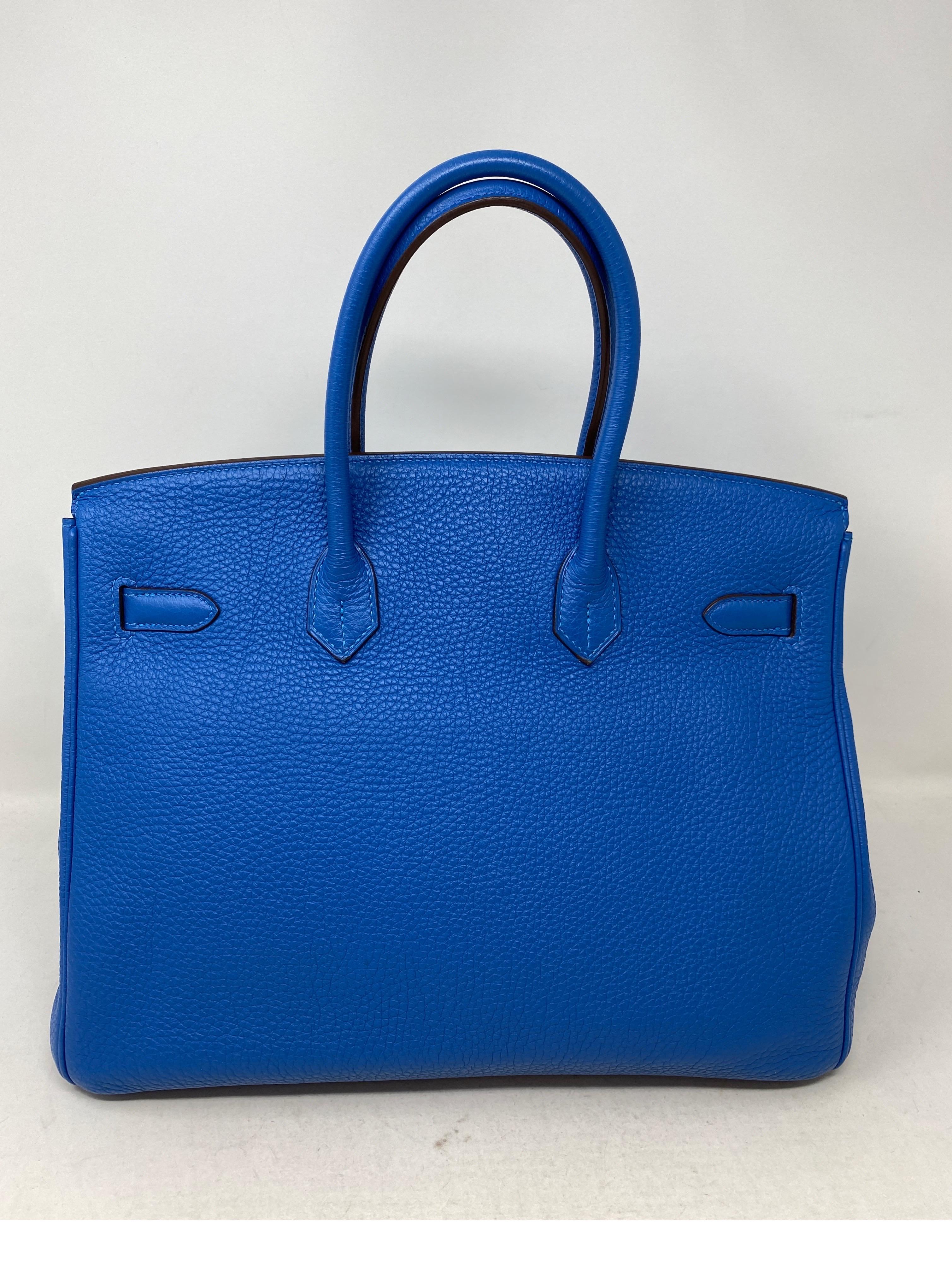Hermes Blue Zanzibar Birkin 35 Bag 14