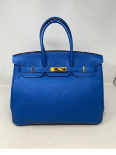 Hermes Blaue Zanzibar Birkin 35 Tasche