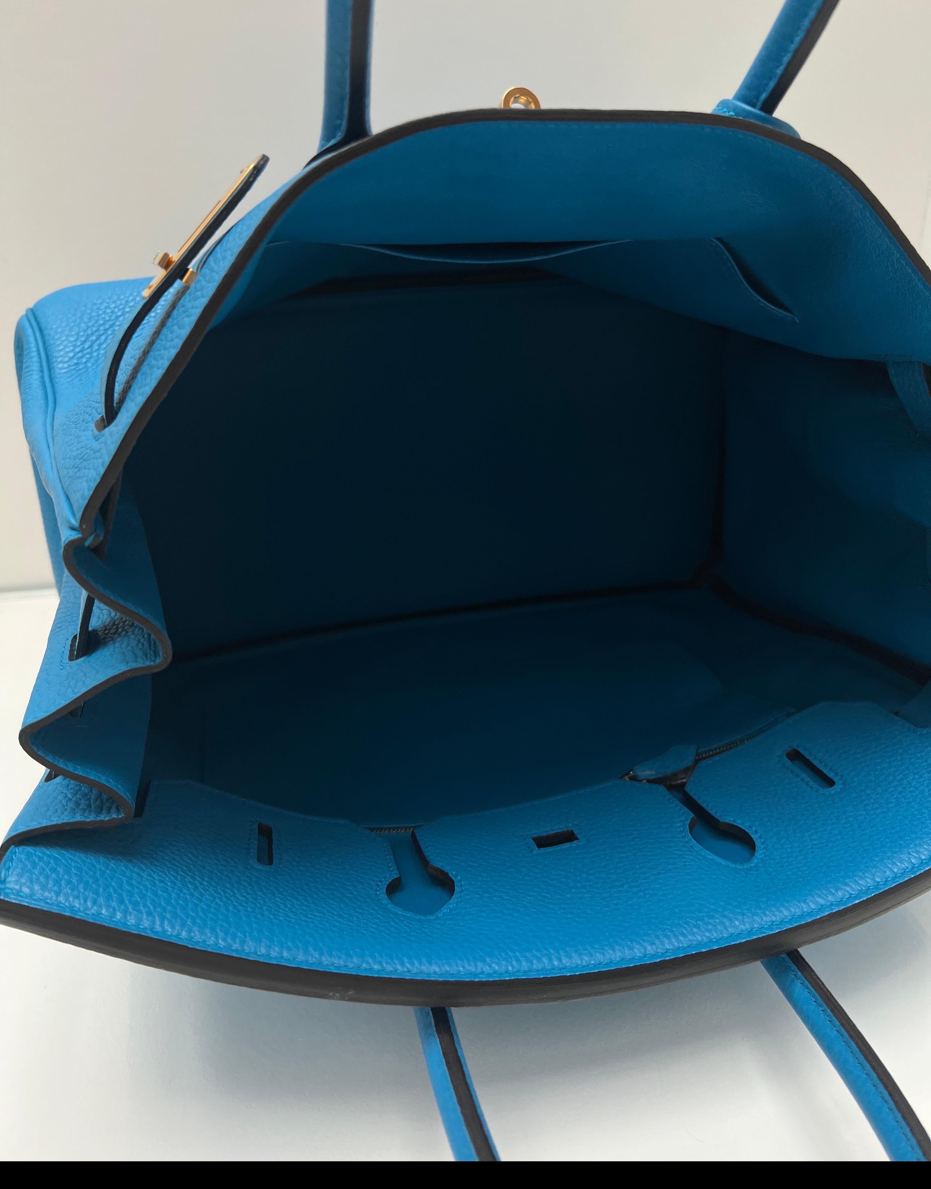 Bleu Sac Hermes Birkin 35 bleu Zanzibar en vente