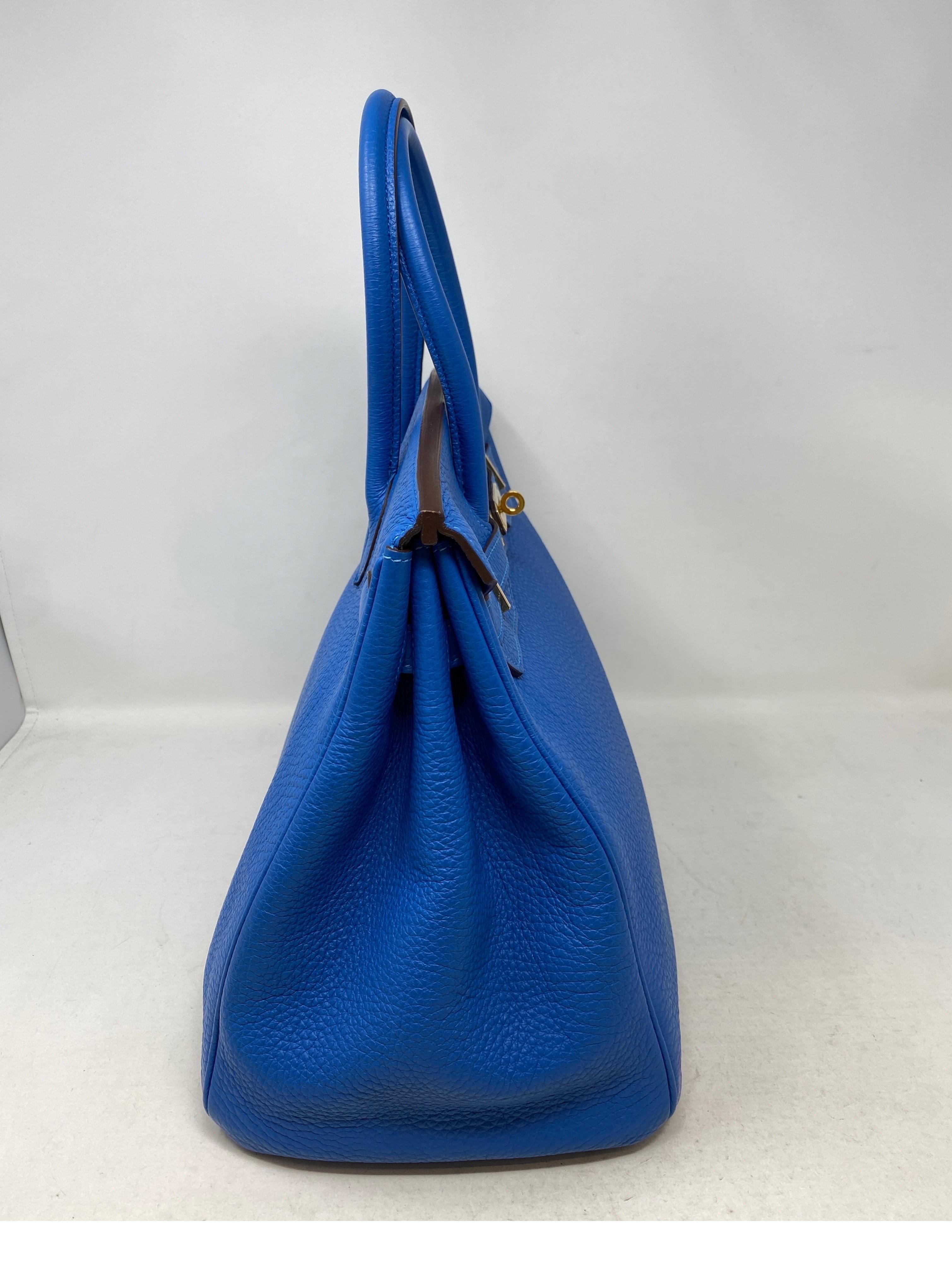 Women's or Men's Hermes Blue Zanzibar Birkin 35 Bag
