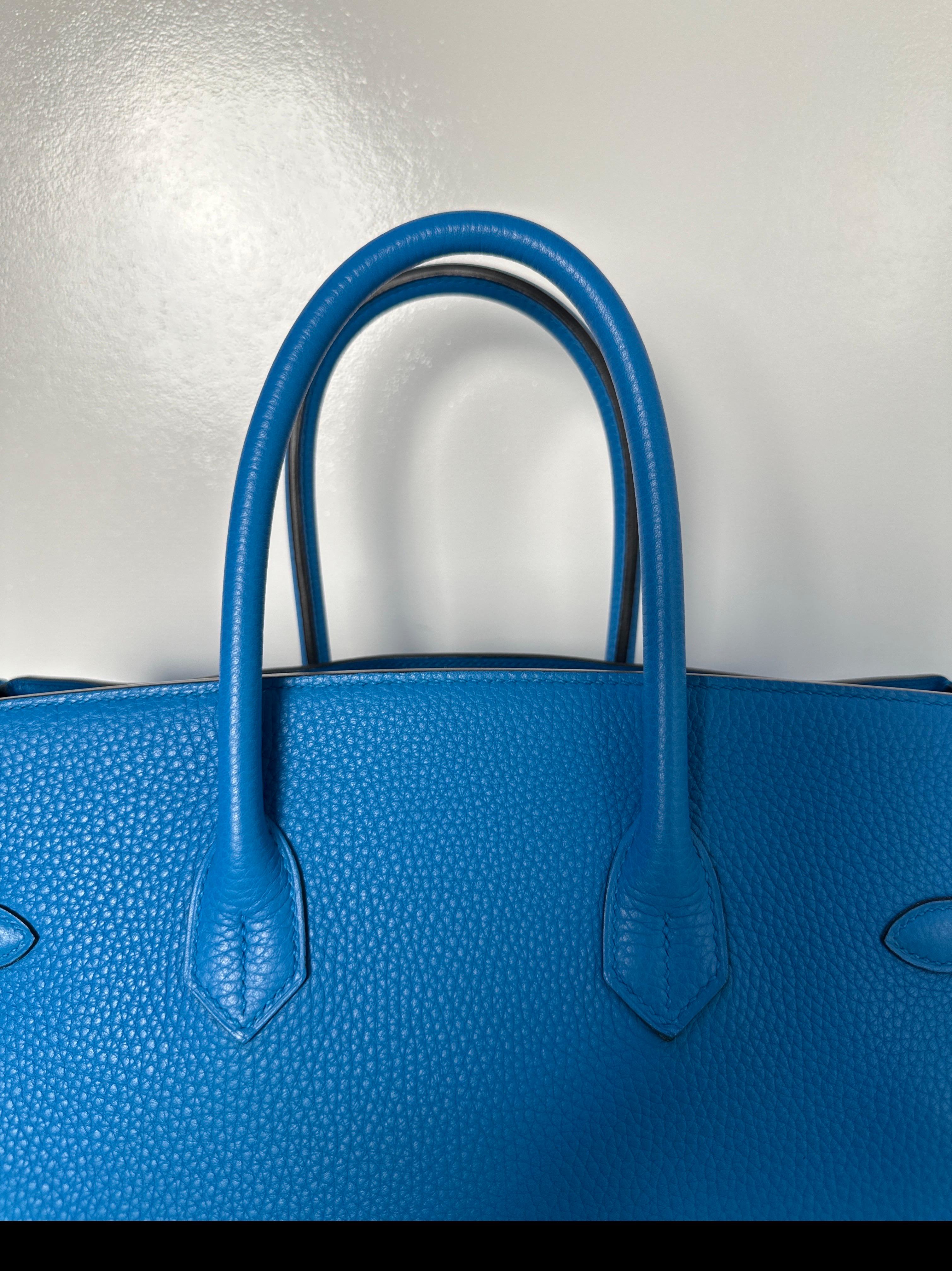 Hermes Blue Zanzibar Birkin 35 Bag 2