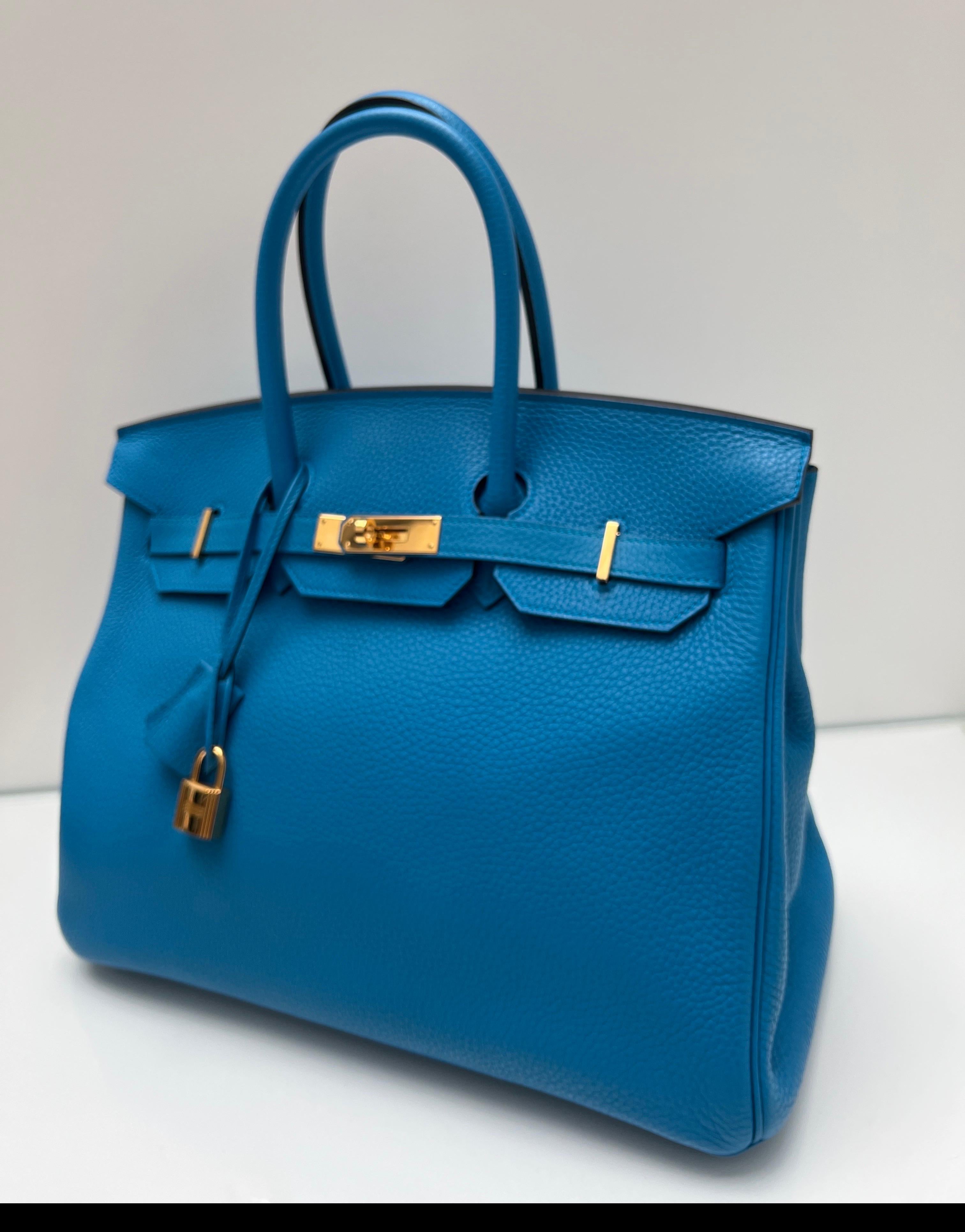 Sac Hermes Birkin 35 bleu Zanzibar en vente 1