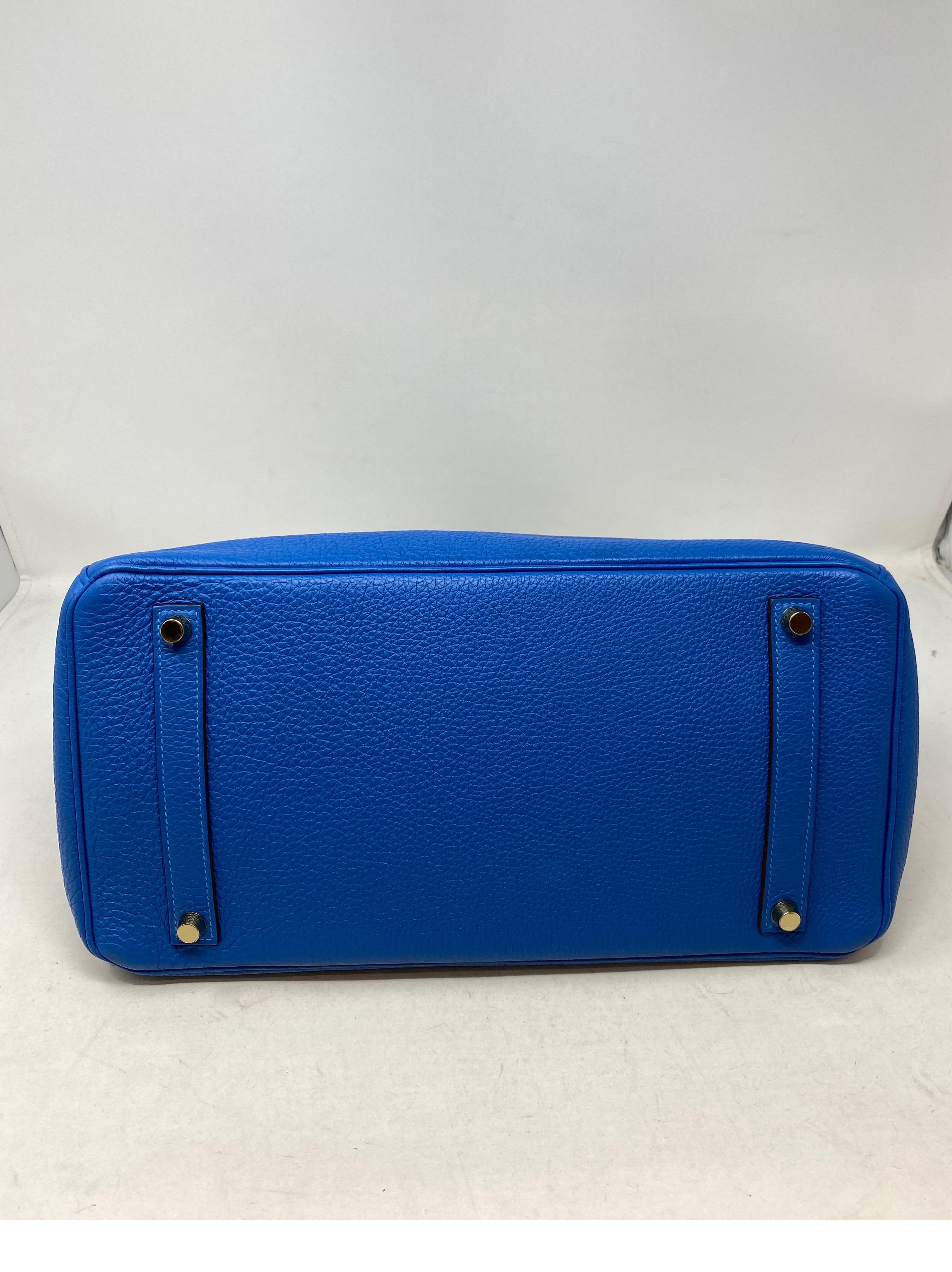 Hermes Blue Zanzibar Birkin 35 Bag 2