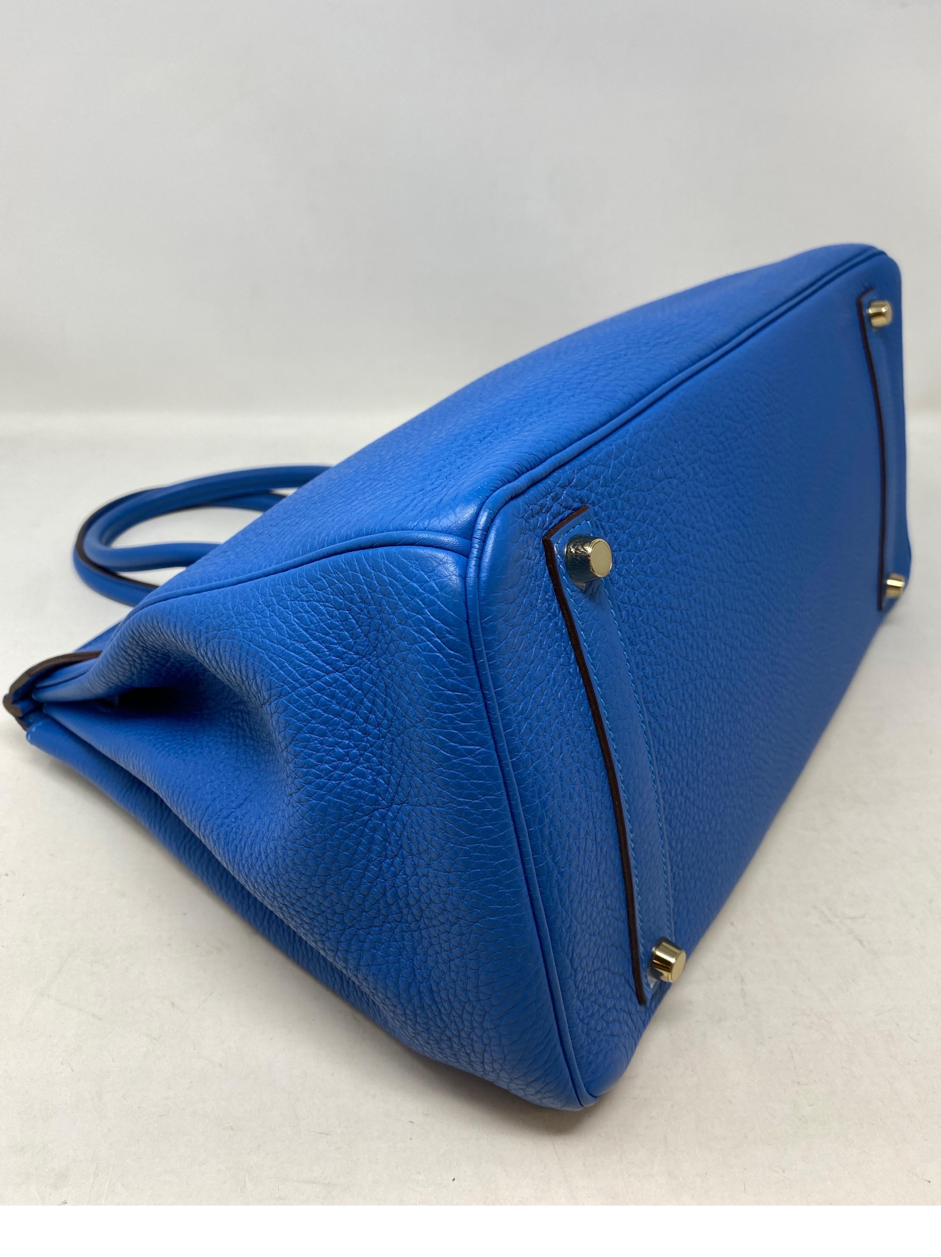 Hermes Blue Zanzibar Birkin 35 Bag 3