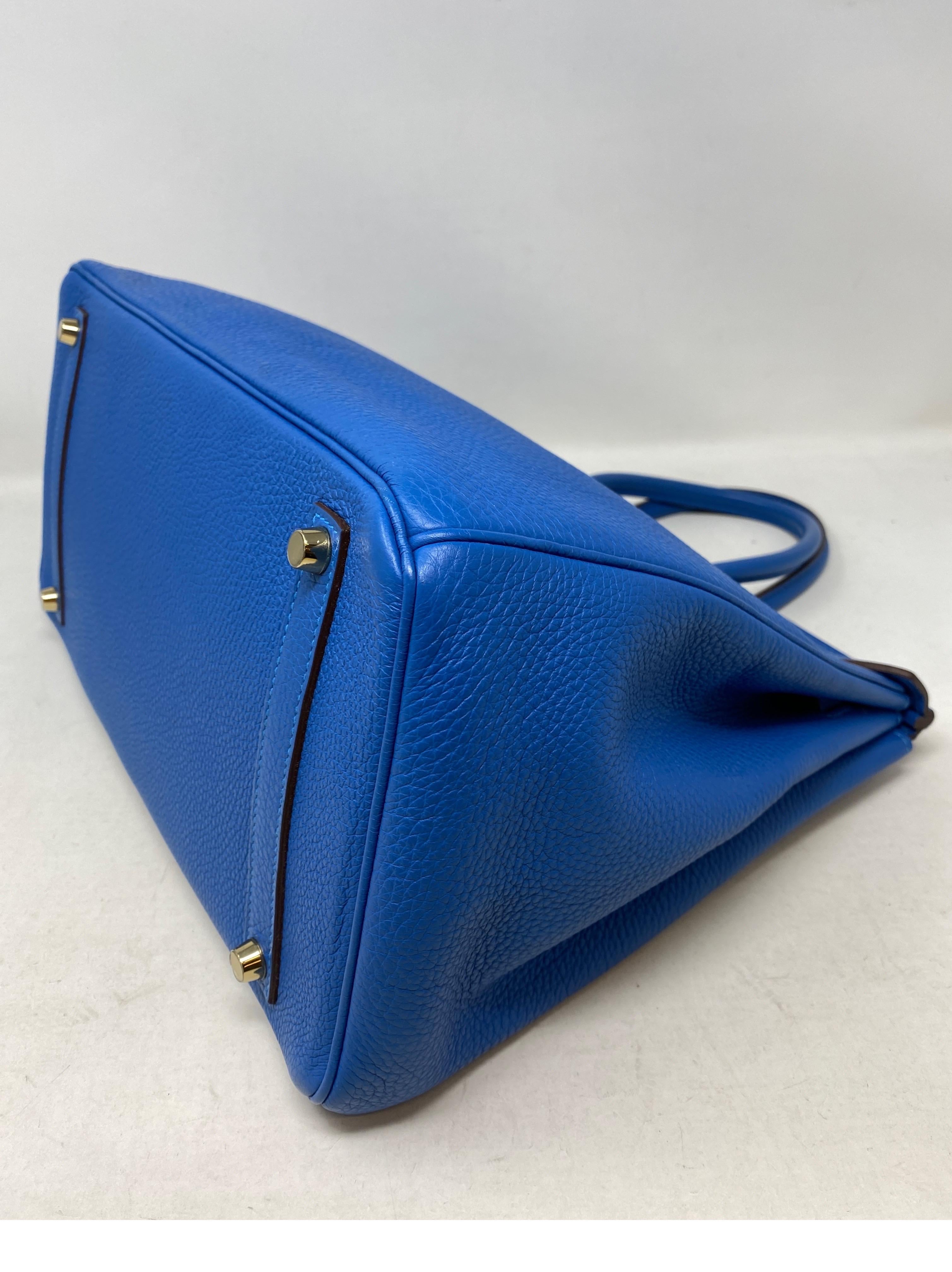 Hermes Blue Zanzibar Birkin 35 Bag 4