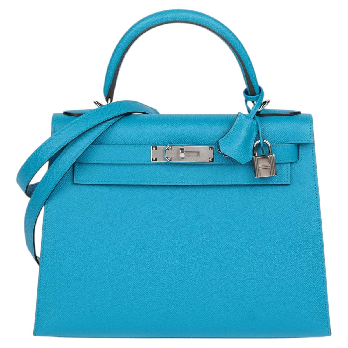 Hermès Blue Zanzibar Epsom Leather Kelly 28cm Sellier
