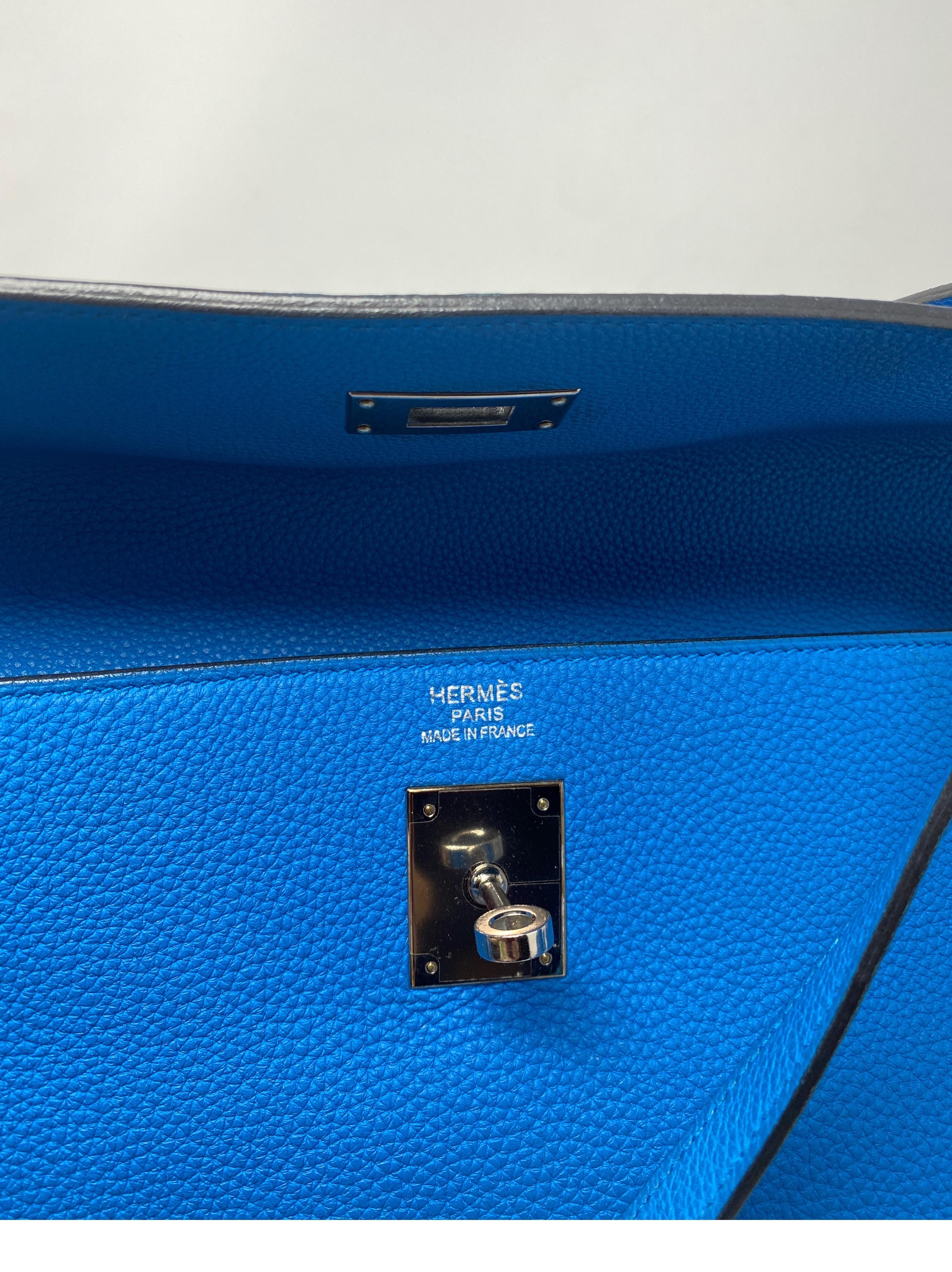 Hermes Kelly 35 Tasche in Blau Zanzibar 8
