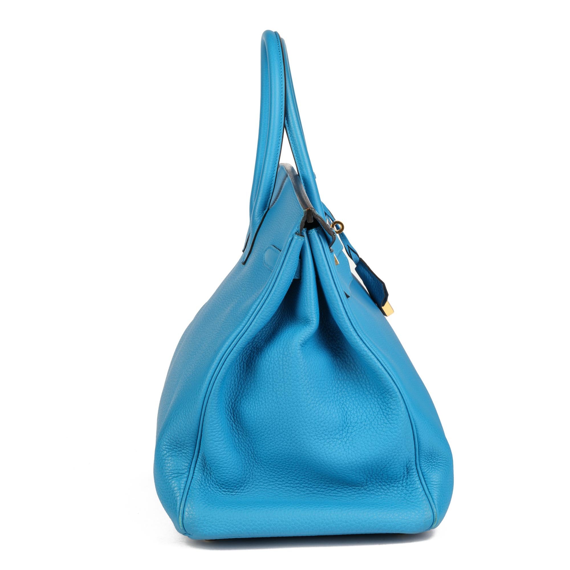 Bleu Hermès Blue Zanzibar Togo Leather Birkin 40cm en vente